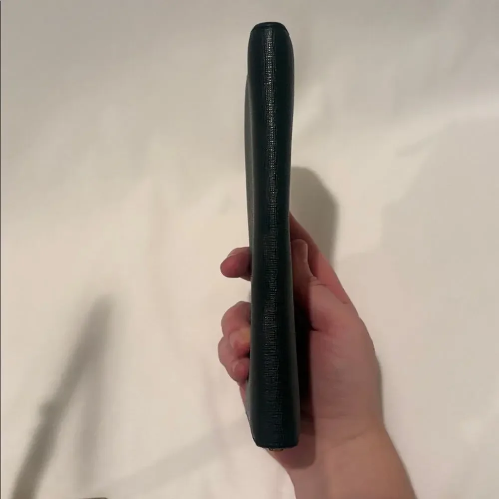 Furla leather black long wallet